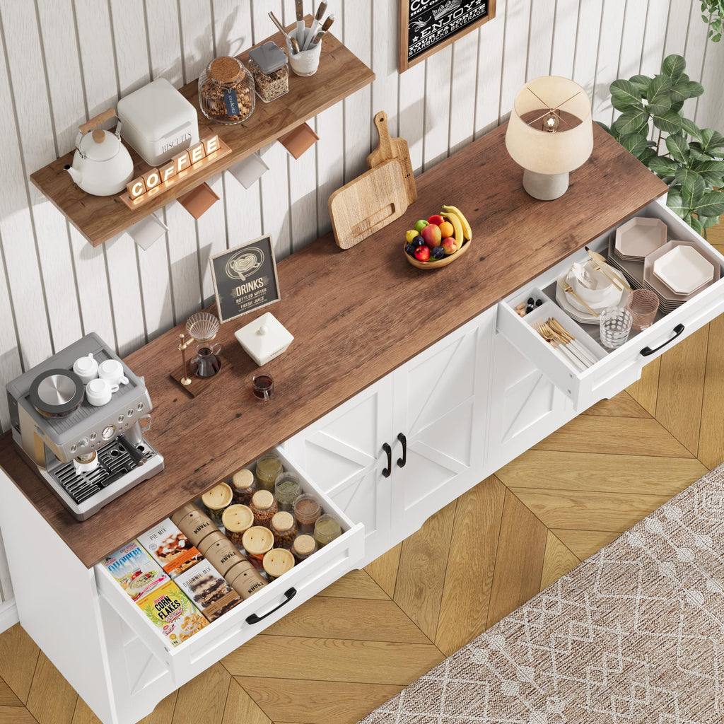 71” Large Kitchen Buffet Cabinet with Adjustable Shelves X879