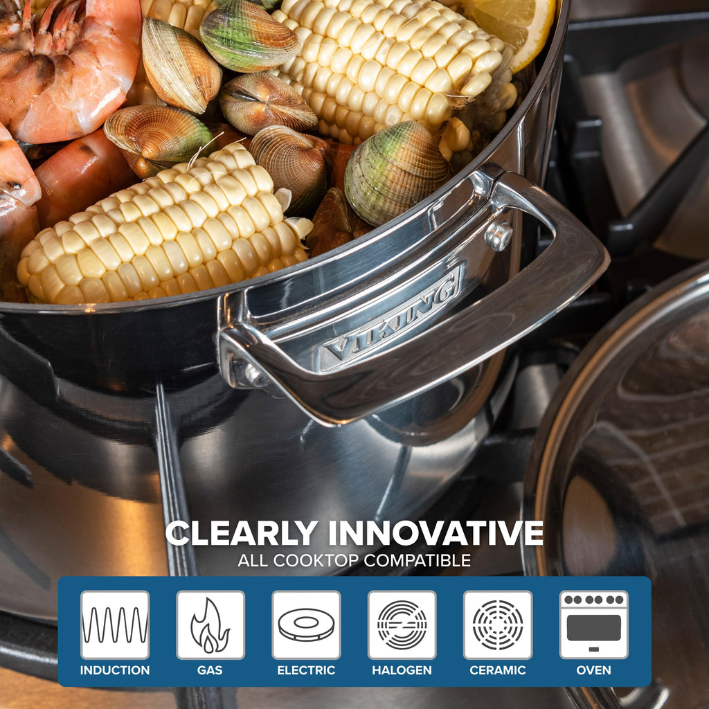3-Ply Stainless Steel 12 Quart Stock Pot with Lid T720