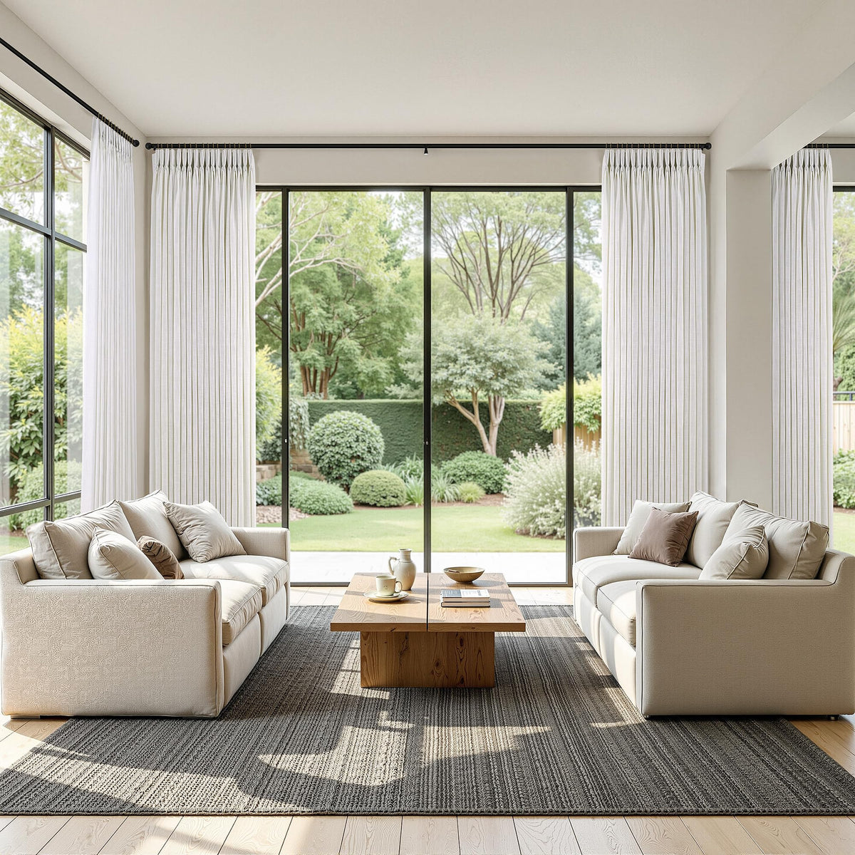 60 Inch Extra Wide Pinch Pleated Linen Curtains 90 Inch Length A8214