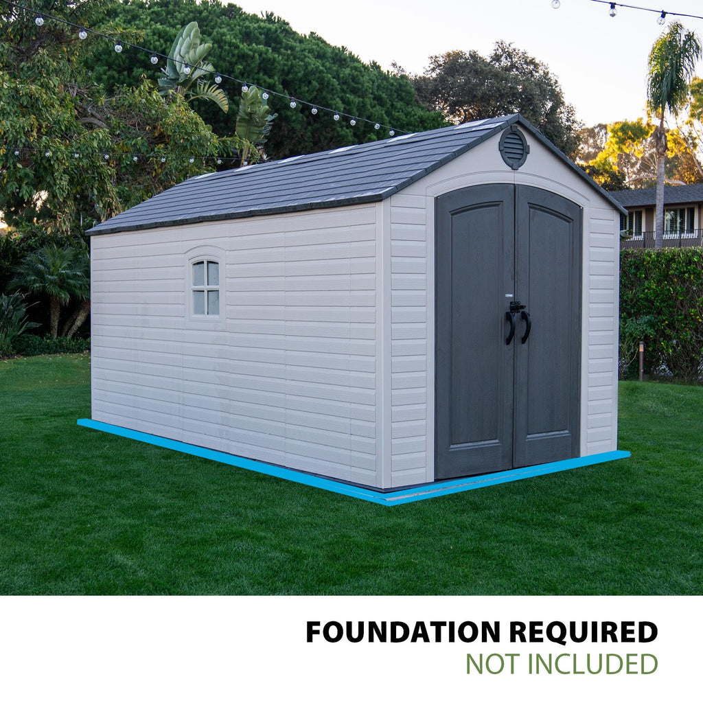 8x15 Ft Desert Sand Resin Outdoor Storage Shed H38105