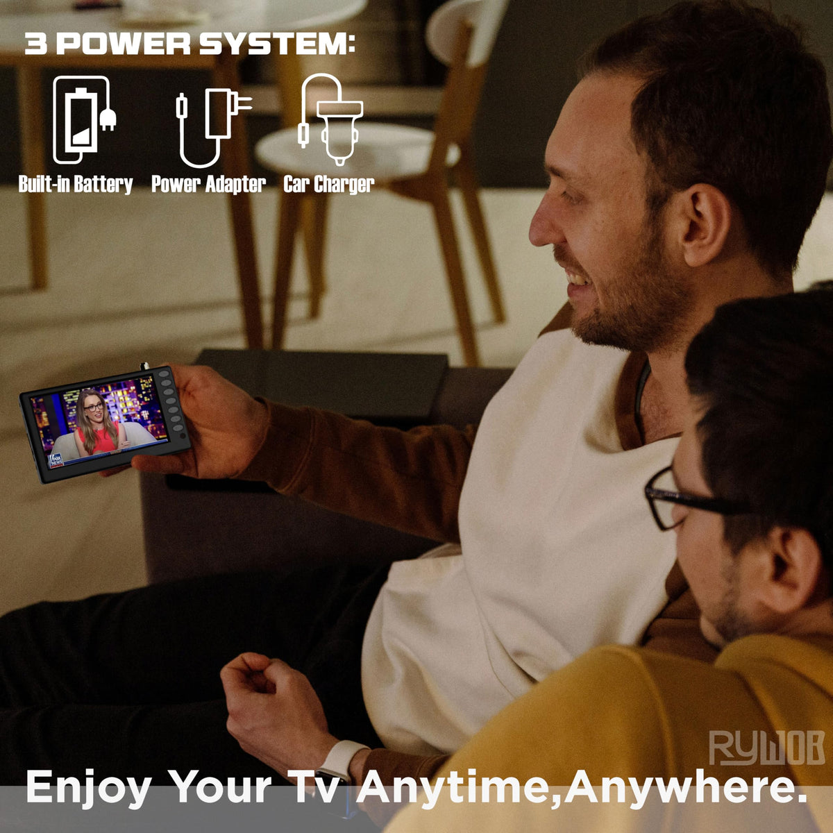 5" Portable Digital ATSC TV with Stand T722