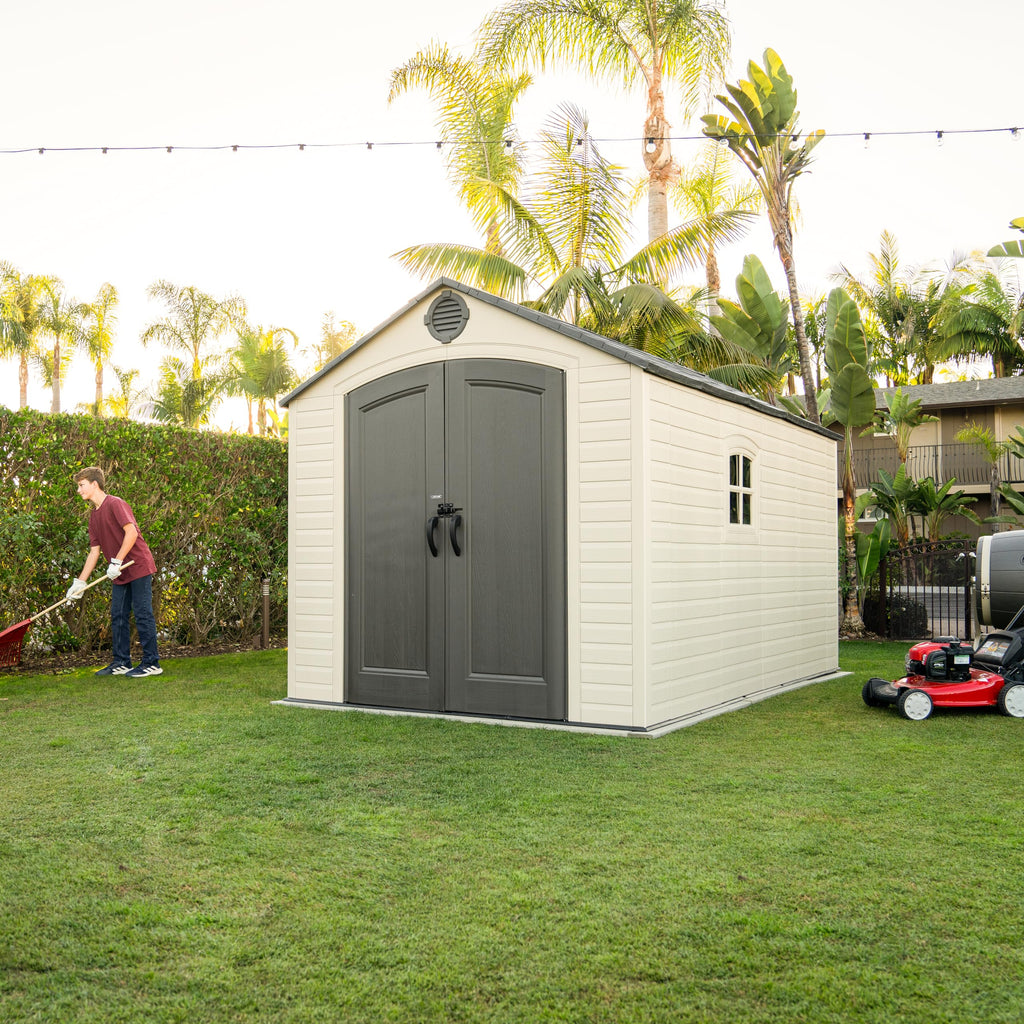 8x15 Ft Desert Sand Resin Outdoor Storage Shed H38105